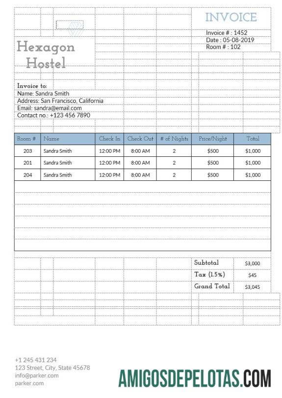 realista Modelo de fatura de albergue